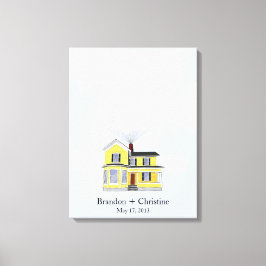 Gele vingerafdrukgids voor thuisgebruik canvas afdruk