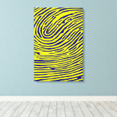 gele vingerafdrukminimalist canvas afdruk (Insitu (Houten vloer))