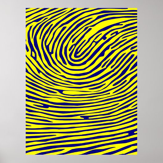 gele vingerafdrukminimalist poster (Voorkant)