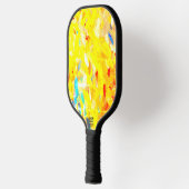 Gele vingerverf pickleball paddle (Links)