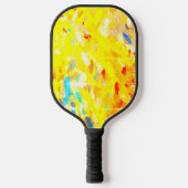 Gele vingerverf pickleball paddle (Voorkant)