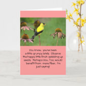 GELE VINK OP CONEFLOWER/HUMOR/FRIENDSHIP KAART (Gele Bloem)