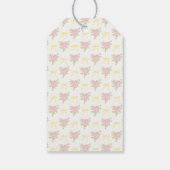 Gele Vintage Fancy Bloemige Bruiloftsshower Favore Cadeaulabel (Achterkant)
