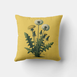 Gele Vintage Paardenbloem Bloemen Kussen
