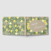Gele Vintage Roos Elegante Trouwdag Gastenboek (Volledig)