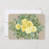 Gele Vintage Roos Elegante Trouwdag Kaart (Achterkant)