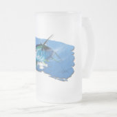 Gele vintonijn van geelglas. matglas bierpul (Voorkant rechts)