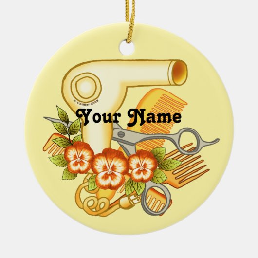 Gele Viola Schoonheidsspecialiste ornament (Voorkant)