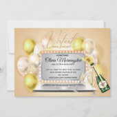 Gele Virtual Vrijgezellenfeest Celebration-laptop Kaart (Voorkant)