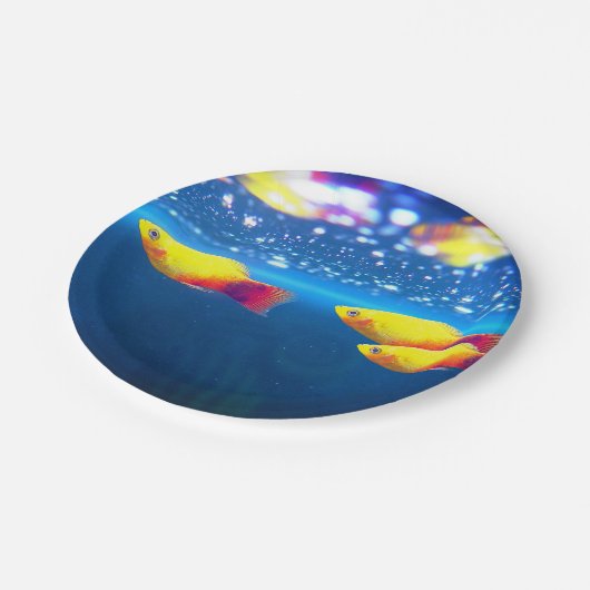 Gele vis papieren bordje (Gekanteld)