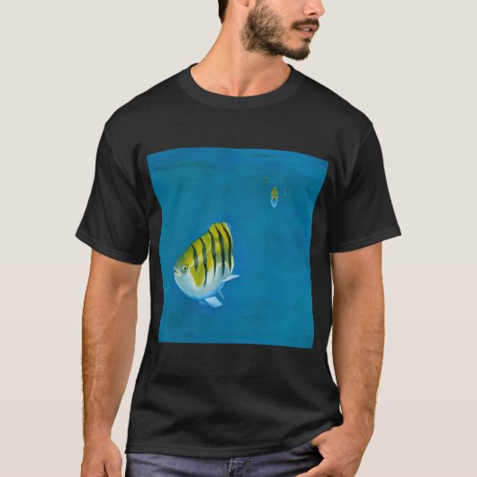 gele vis t-shirt (Voorkant)
