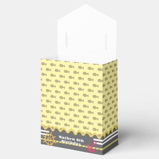 Gele visdoos bedankdoosjes (Geopend)