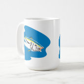 Gele vissenretro koffiemok (Voorkant links)