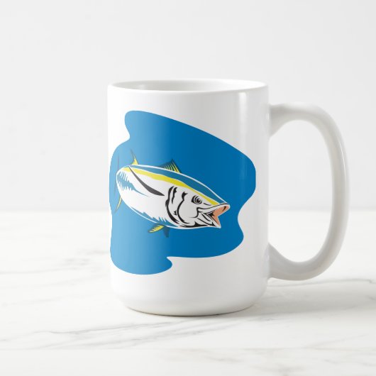 Gele vissenretro koffiemok (Rechts)
