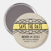 Gele Vlaamse Grens sparen de Magneet van de Datum (Voorkant / Achterkant)