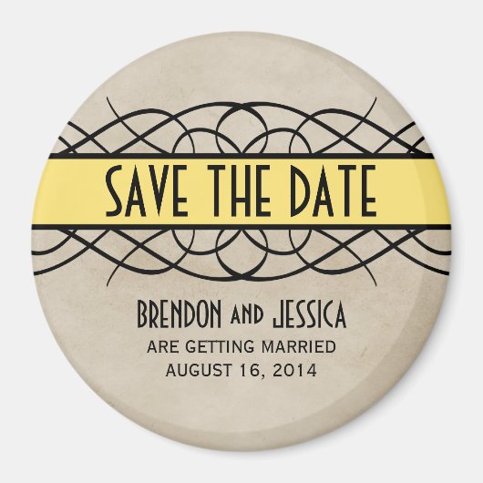 Gele Vlaamse Grens sparen de Magneet van de Datum (Voorkant)