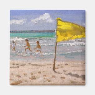 Gele vlag Barbados 2010 Magneet