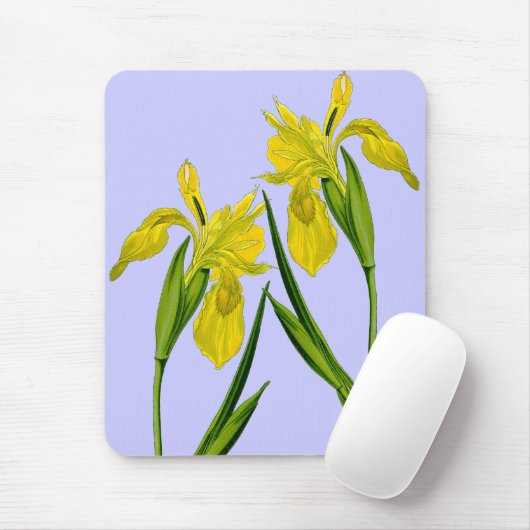 Gele vlag Iris Twins Mousepad Muismat (Met muis)