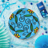 Gele vlakke Design Borden papier Papieren Bordje (Feest)