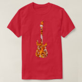 Gele vlam Guitar Silhouette op White T-shirt (Design voorkant)