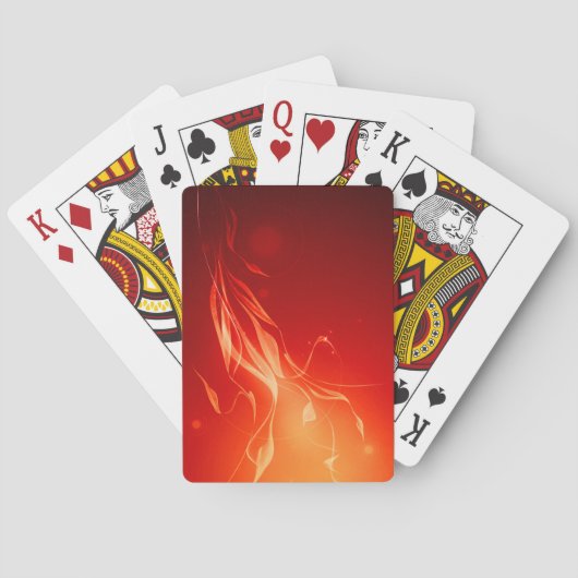 Gele vlam rood pokerkaarten (Achterkant)