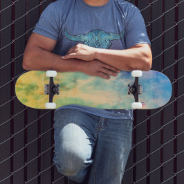 Gele vlammen persoonlijk skateboard