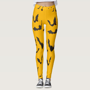 Gele Vleermuis Vlucht Halloween Leggings