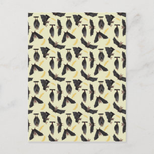 gele vleermuizen briefkaart