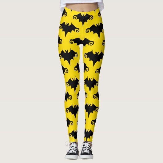 gele vleermuizen leggings (Voorkant)