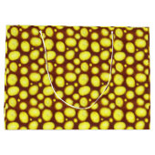 Gele Vlekken op Bruin Groot Cadeauzakje (Achterkant)