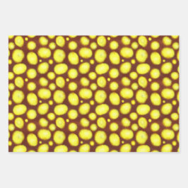 Gele Vlekken op Bruin Inpakpapier Vel