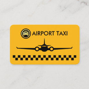 Gele Vliegtuig Taxi Geruite Vakjes Visitekaartje