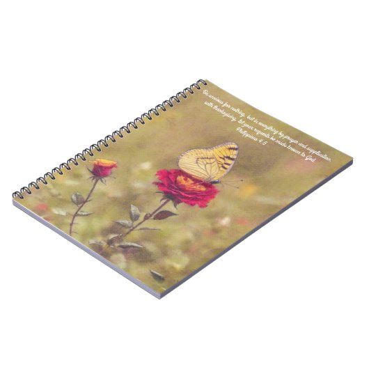 Gele Vlinder Art Bijbel Verse Gebed Journal Notitieboek (Linkerzijde)