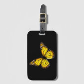 Gele vlinder bagagelabel (Voorkant (verticaal))