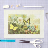 Gele Vlinder Bloemen Ephemera Decoupage Frans Tissuepapier (Craft)