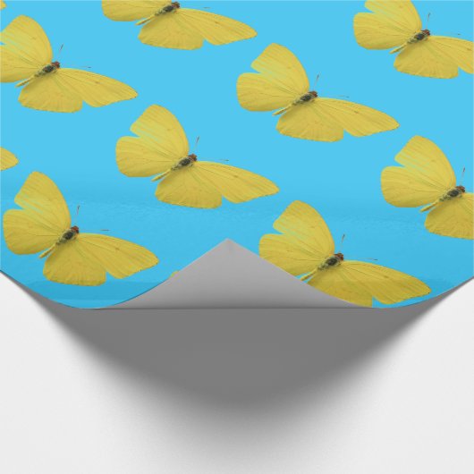 Gele vlinder cadeaupapier (Hoek)