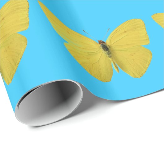 Gele vlinder cadeaupapier (Rol Hoek)