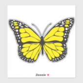 Gele vlinder decoratief vinyl sticker (Vel)