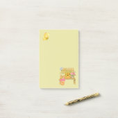 Gele vlinder en bloemenbank Post-It® notities Notes (Op bureau)