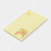 Gele vlinder en bloemenbank Post-It® notities Notes (Schuin)