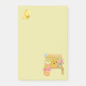 Gele vlinder en bloemenbank Post-It® notities Notes (Voorkant)