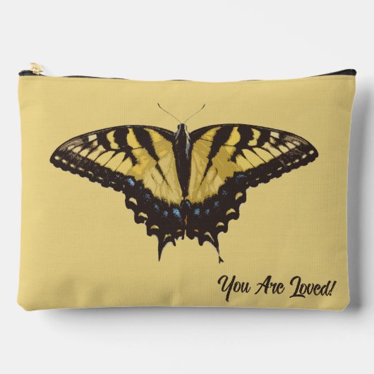 gele vlinder en Initiaal accessoire tas (Voorkant)