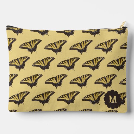 gele vlinder en Initiaal accessoire tas (Achterkant)