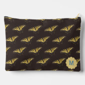 Gele Vlinder en Initiaal op Accessoirezak Etui (Achterkant)