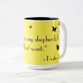 Gele Vlinder Gelovige Mok (Voorkant rechts)