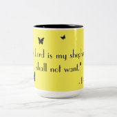 Gele Vlinder Gelovige Mok (Center)