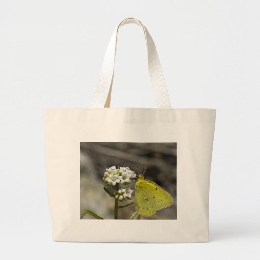 Gele vlinder grote tote bag (Voorkant)