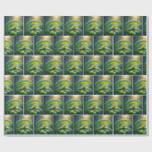 Gele vlinder in een regenbui cadeaupapier (Vlak)