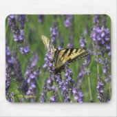 Gele Vlinder in Paarse Lavendel Muismat (Voorkant)