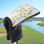 gele vlinder met aangepaste naam dames golfheadcover